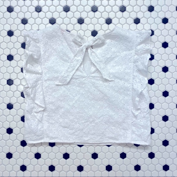 MOVING SALE 🚚 NWOT Lilly Pulitzer Alpinia White Fish Eyelet Ruffle Top - Picture 2 of 4